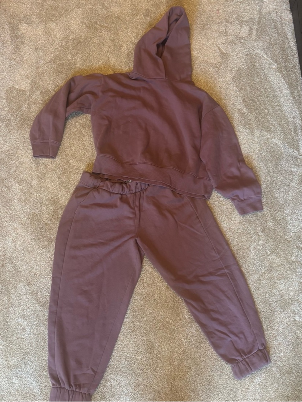 a new day Mauve Purple Cropped Hoodie Sweatshirt